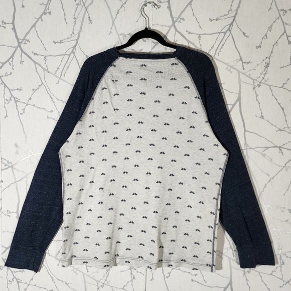 Le 31 Colorblock Waffle Knit Bicycles Printed Baseball Tee - Picture 3 of 4